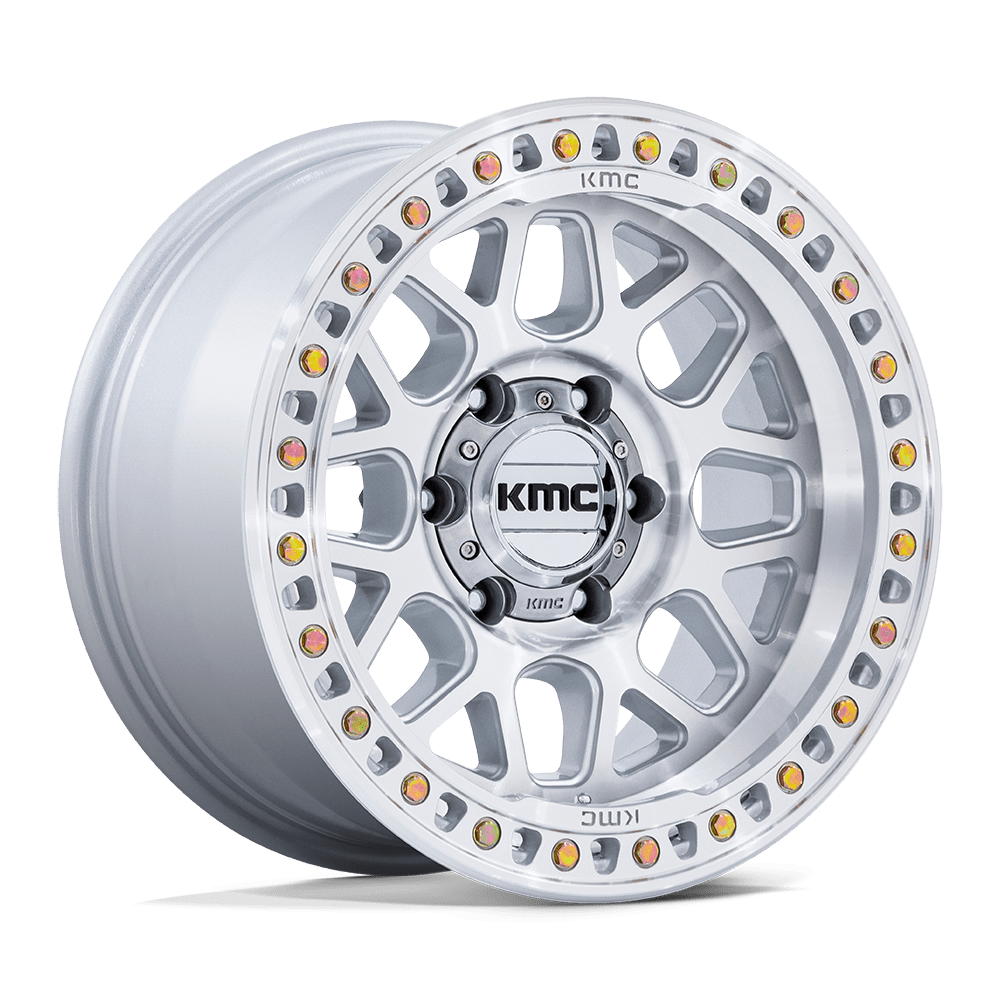 KMC KM549 GRS Wheel - Gloss Silver w/ Machined Face
