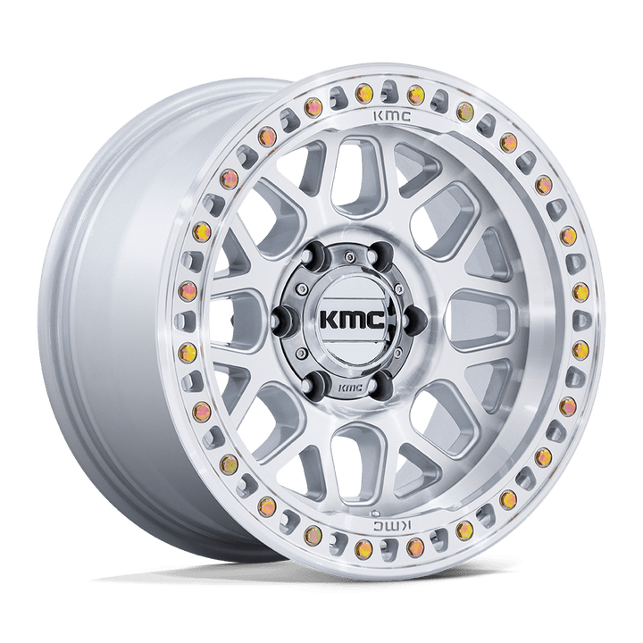 KMC KM549 GRS Wheel - Gloss Silver w/ Machined Face