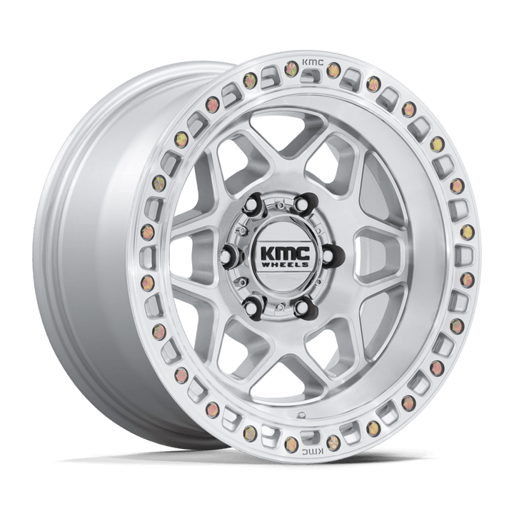KMC KM553 Torx Wheel - Gloss Silver w/ Machined Face