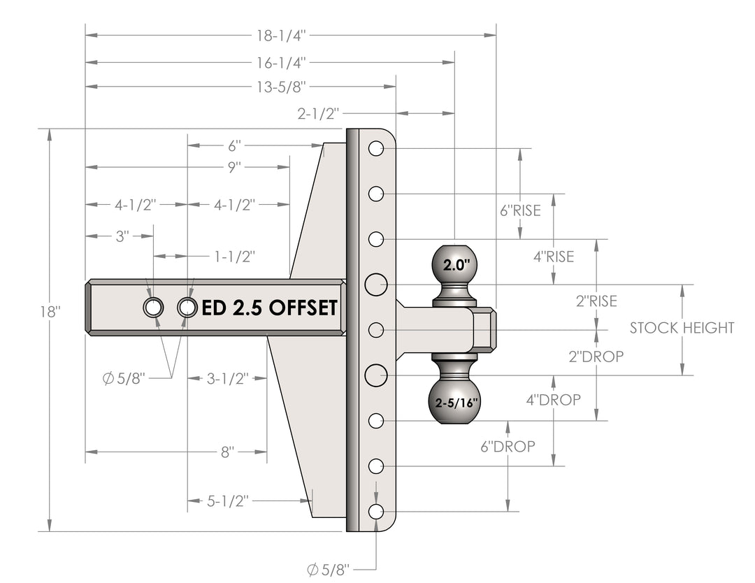 BulletProof 2.5" Extreme Duty 4" & 6" Offset Hitch (ED25OFFSET)