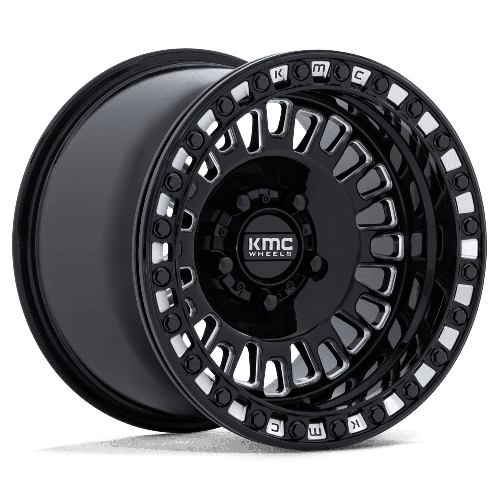 KMC KS242 Aztec UTV Beadlock Wheel - Gloss Black Milled
