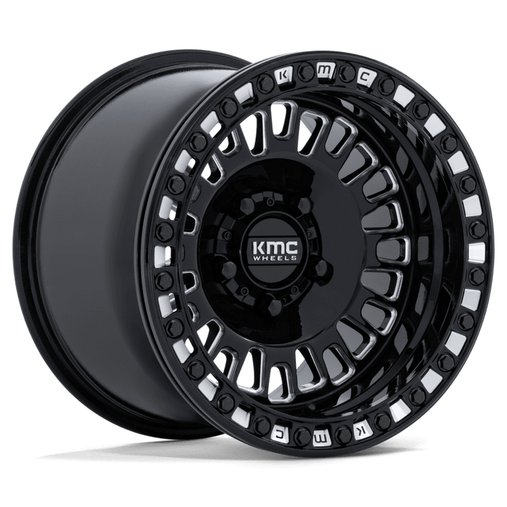 KMC KS242 Aztec UTV Beadlock Wheel - Gloss Black Milled