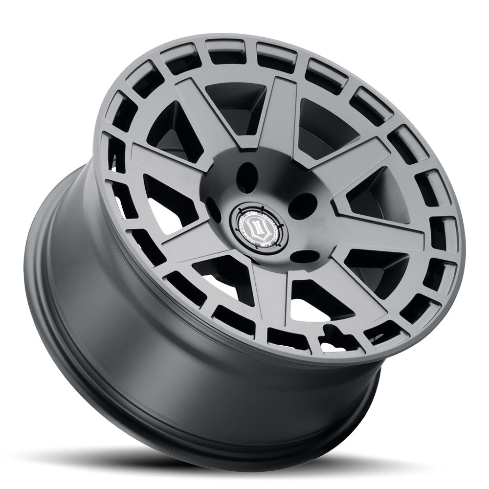 ICON Alloys Compass Satin Black 17x8.5 5x5 -6mm Offset 4.5" BS (3217857345SB)