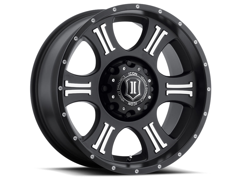 ICON Alloys Shield Satin Black Machined 20x9 5x150 16mm Offset 5.625" BS (1020905556MB)