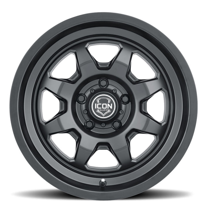 ICON Alloys Nuevo Satin Black 17x8.5 6x5.5 0mm Offset 4.75" BS (8117858347SB)