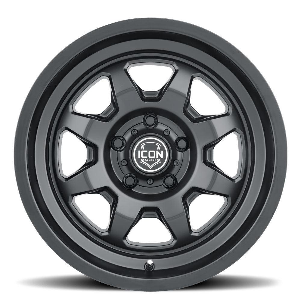 ICON Alloys Nuevo Satin Black 17x8.5 6x135 6mm Offset 5" BS (8117856350SB)