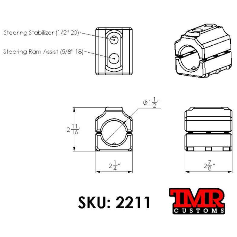 TMR Customs 1.5" Steering Clamp
