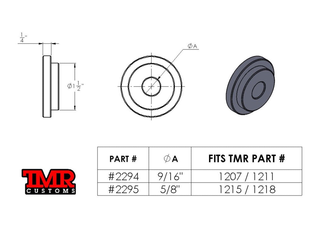 TMR Customs 2.625" & 3" Aluminum Mockup Bushings