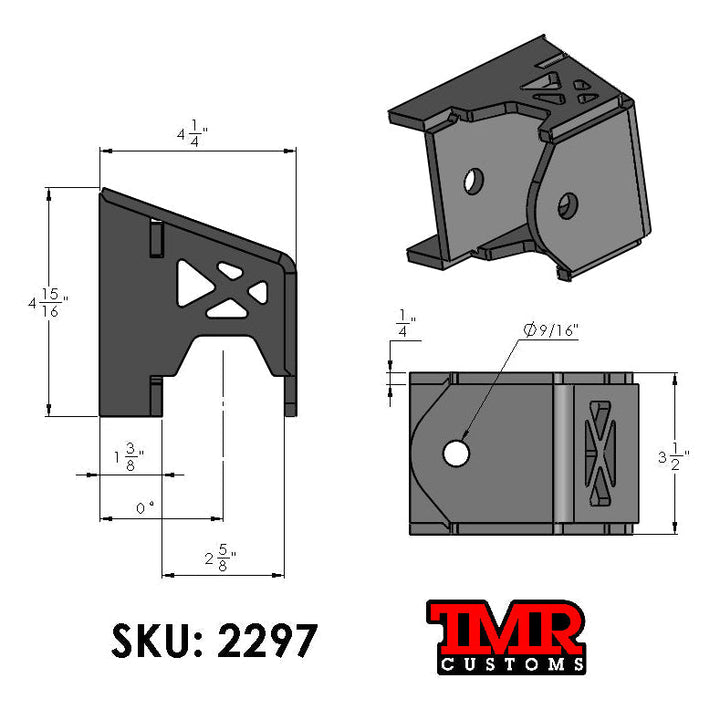 TMR Customs Frame Mount Upper Link Bracket (0 or 22 degree offset)