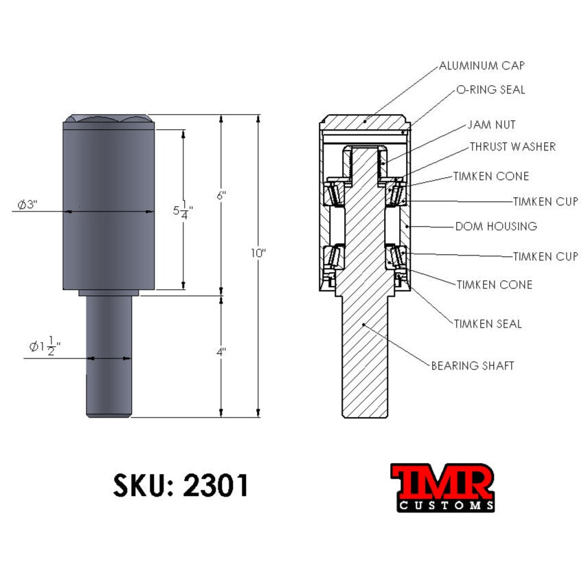 TMR Customs MEGA Swing Out Tire Carrier Spindle