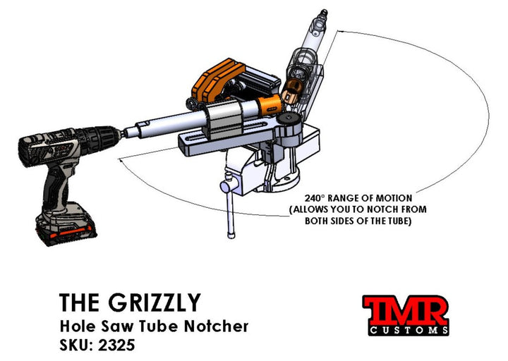 TMR Customs THE GRIZZLY Hole Saw Tube Notcher
