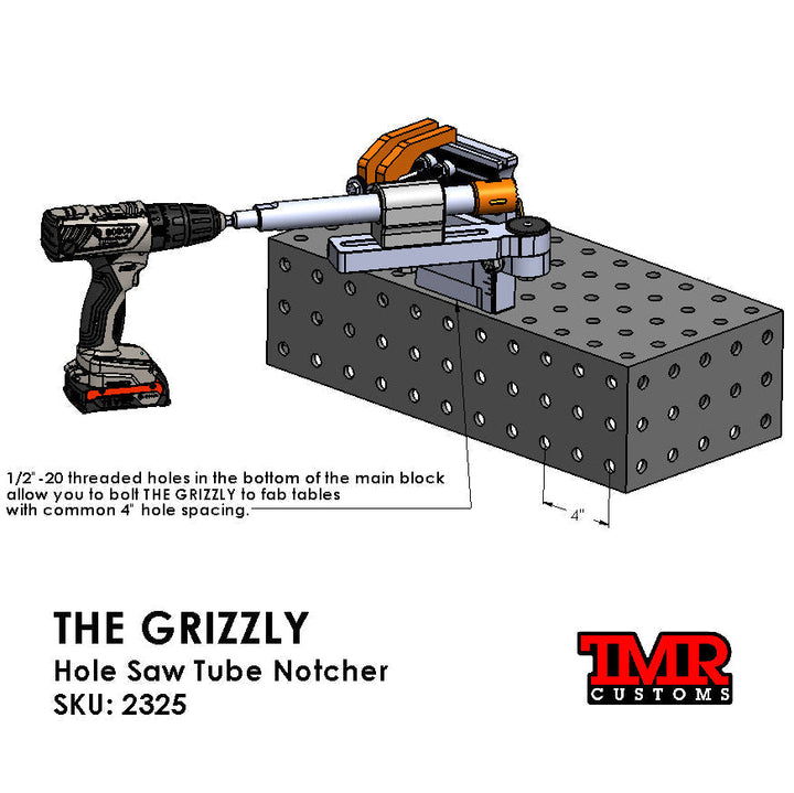 TMR Customs THE GRIZZLY Hole Saw Tube Notcher