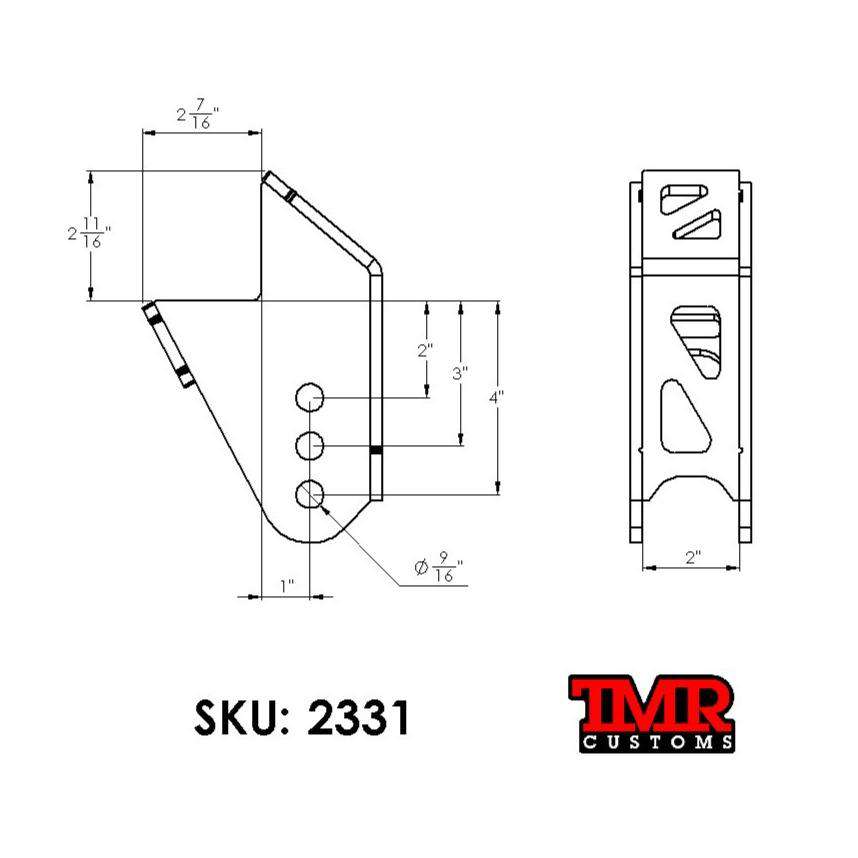 TMR Customs Adjustable Track Bar Bracket - Frame Mount