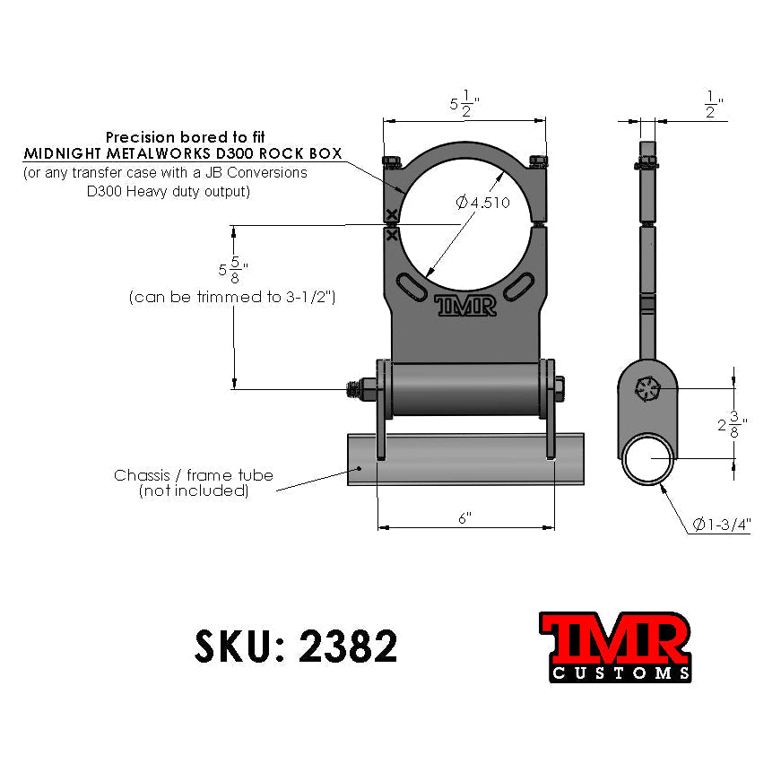 TMR Customs JB Conversions/MMW Dana 300 Transfer Case Support/Ring - "KIT"