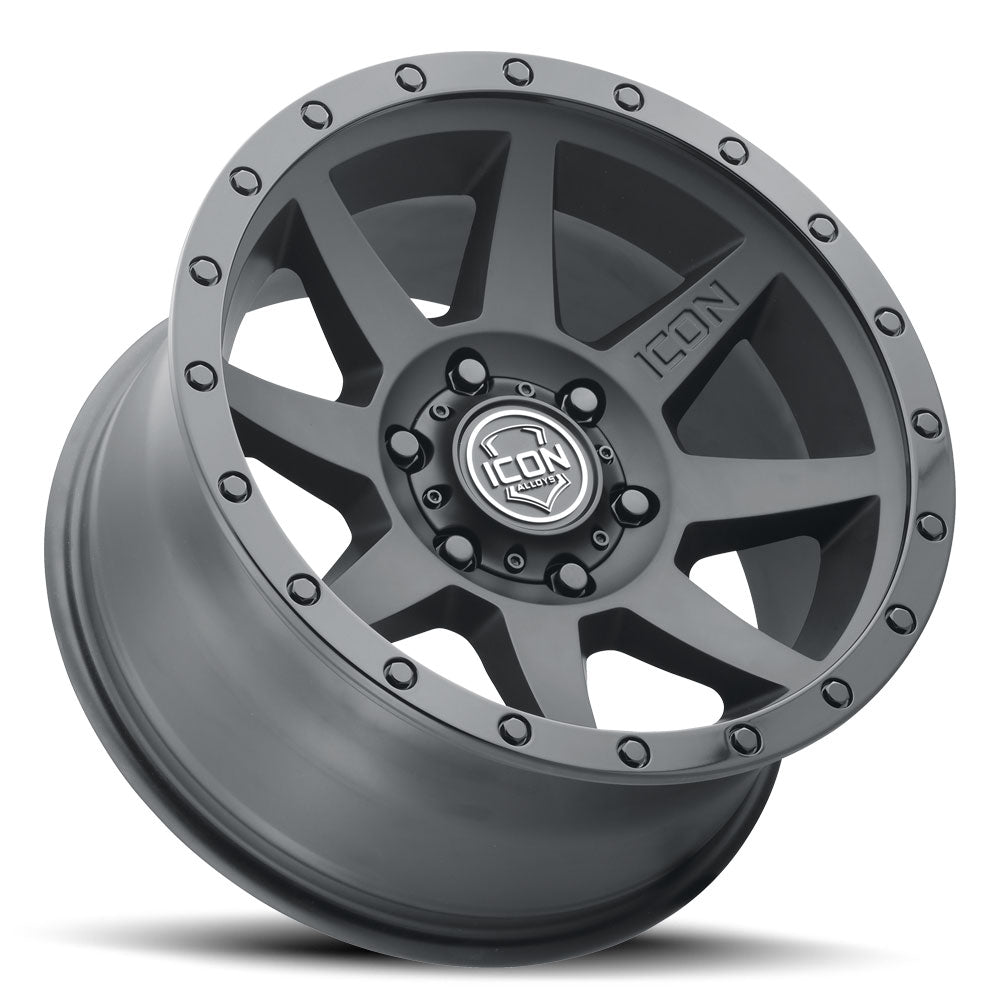 ICON Alloys Rebound Double Black 18x9 5x5 -12mm Offset 4.5" BS (1818907345DB)