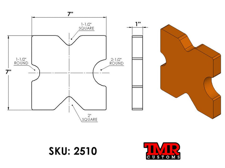 TMR Customs Shop Press Plates - 7" x 7"