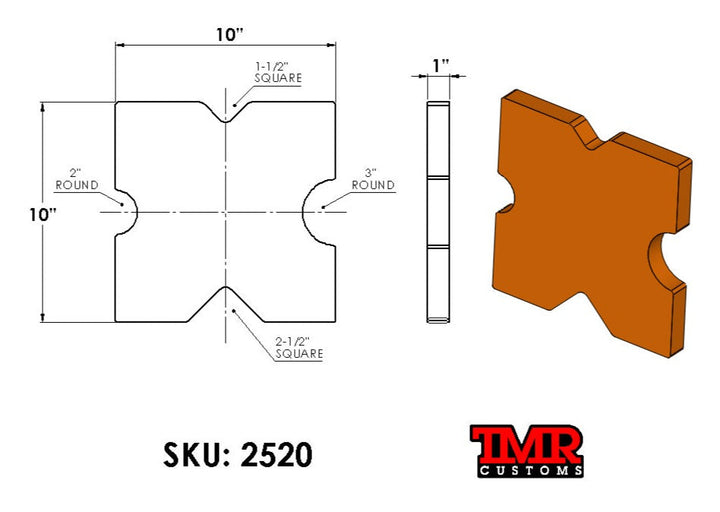 TMR Customs Shop Press Plates - 10" x 10"