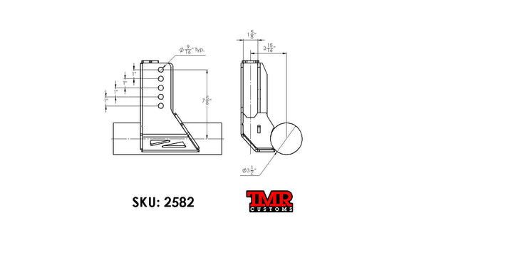 TMR Customs Adjustable Track Bar Bracket - Axle Mount - EXTENDED HEIGHT
