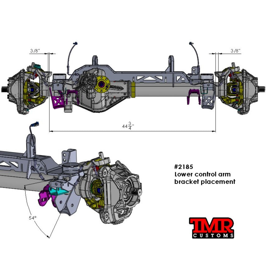 TMR Customs JK, JL, JT 1 TON Axle Swap Truss - Front Dana 60
