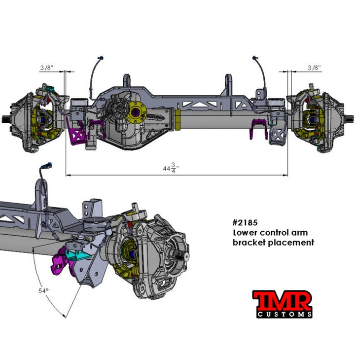 TMR Customs JK, JL, JT 1 TON Axle Swap Truss - Front Dana 60