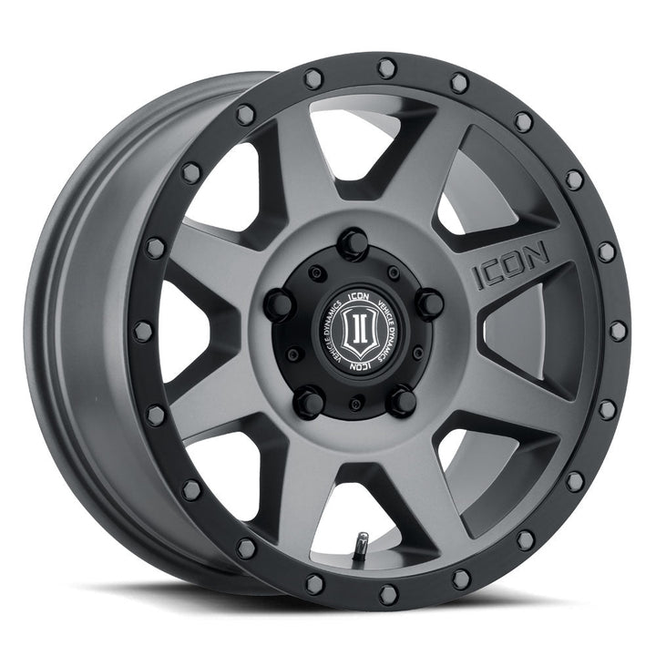 ICON Alloys Rebound Titanium 18x9 5x150 25mm Offset 6" BS (1818905560TT)