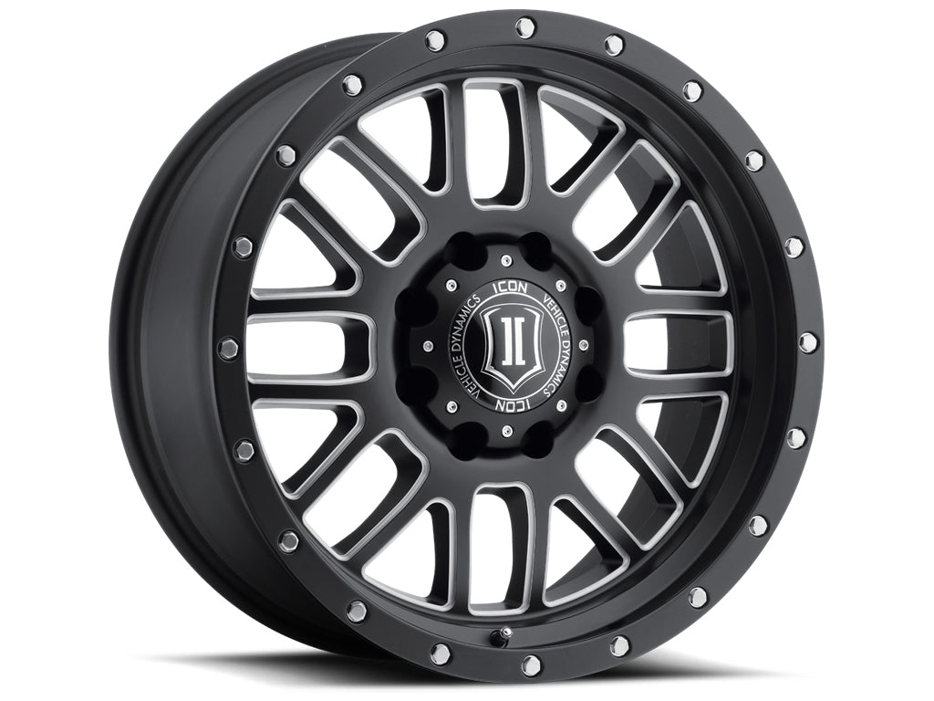 ICON Alloys Alpha Satin Black Milled Windows 20x9 6x135 16mm OS 5.625" BS (1220906356SBMW)