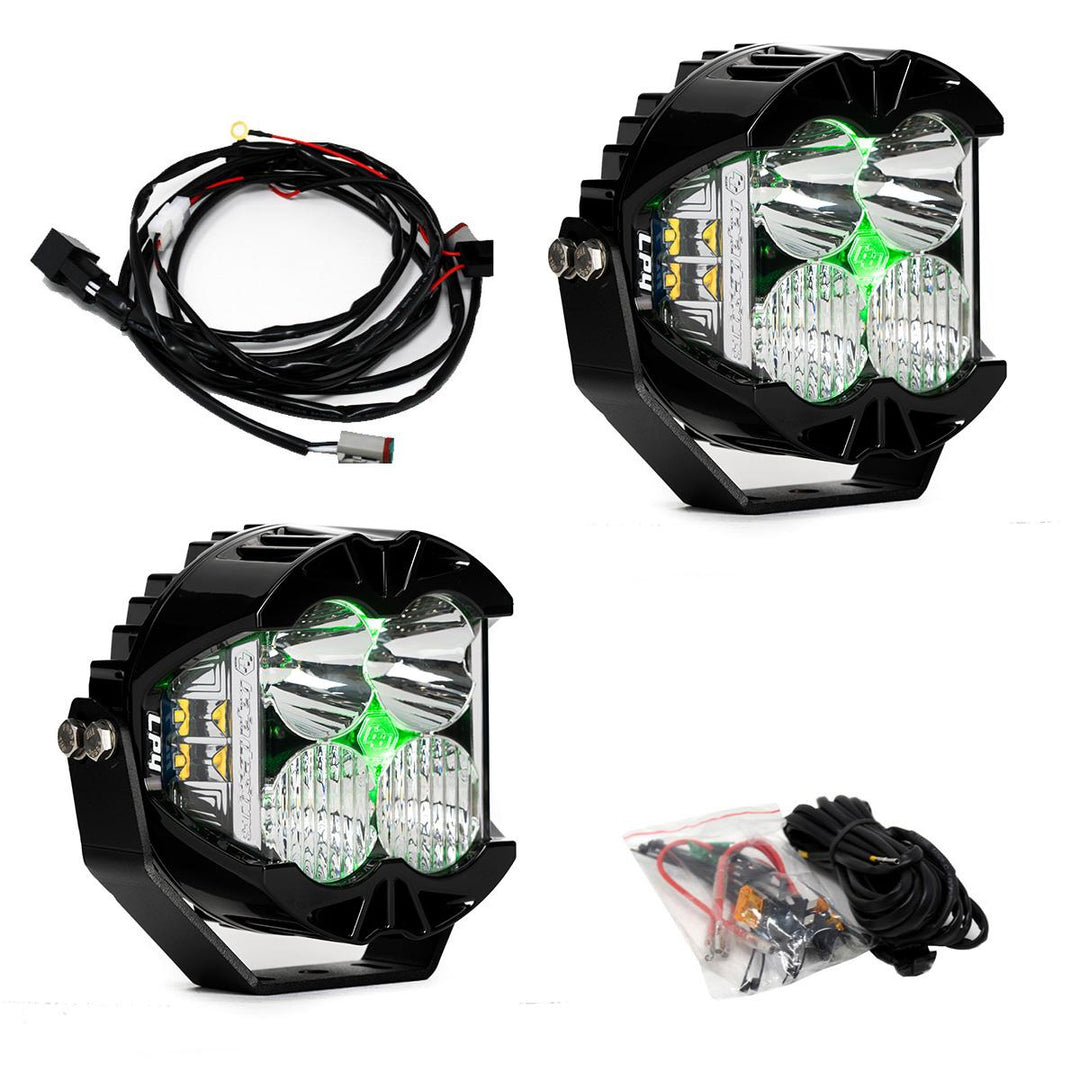 LP4 Pro LED Auxiliary Light Pod Pair Light Pattern Driving/Combo Green Backlight 297816