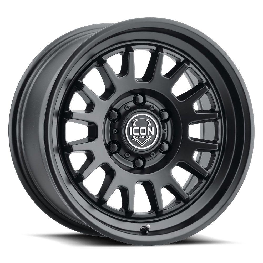 ICON Alloys Anza Satin Black 17x8.5 5x150 25mm Offset 5.75" BS (8217855557SB)