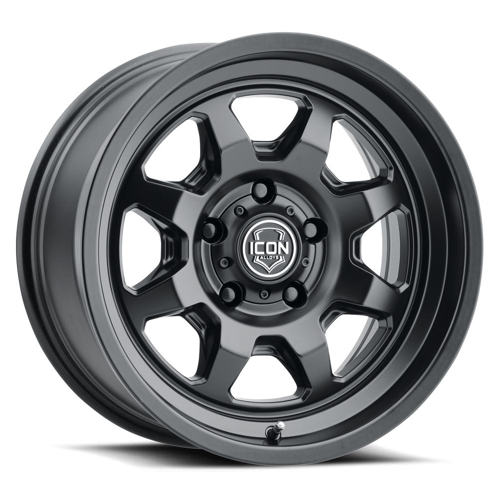ICON Alloys Nuevo Satin Black 17x8.5 6x5.5 0mm Offset 4.75" BS (8117858347SB)