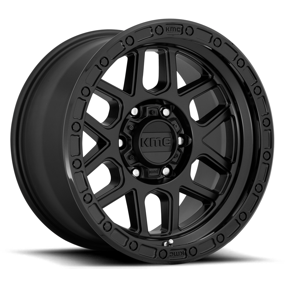 KMC KM544 Mesa Wheel - Satin Black w/ Gloss Black Lip