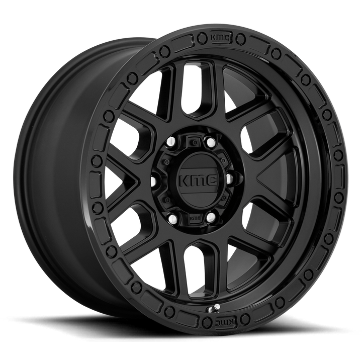 KMC KM544 Mesa Wheel - Satin Black w/ Gloss Black Lip