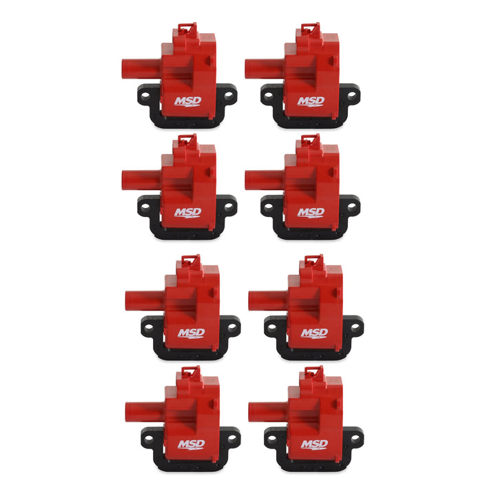 MSD Ignition Coil - GM LS Blaster Series - LS1/LS6 Engines - Red - 8-Pack | SKU 82628