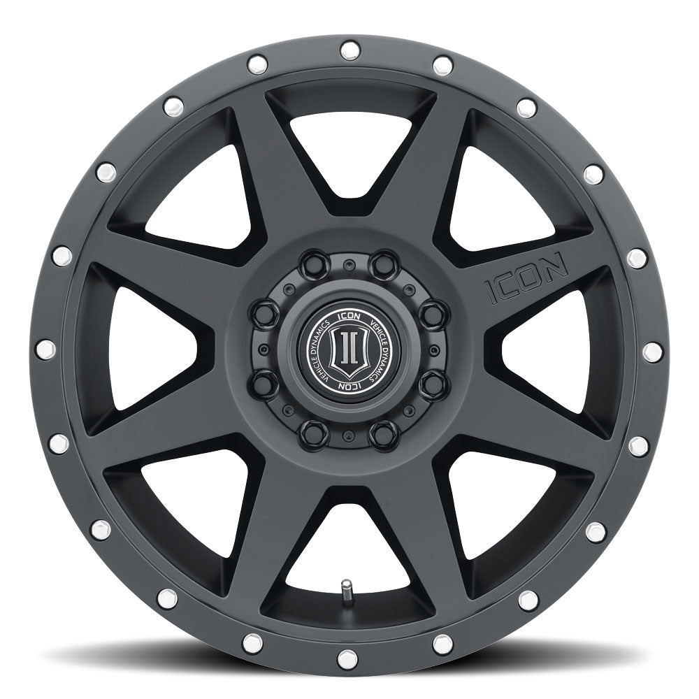 ICON Alloys Rebound Satin Black 20x9 8x6.5 12mm Offset 5.5" BS (1820908055SB)