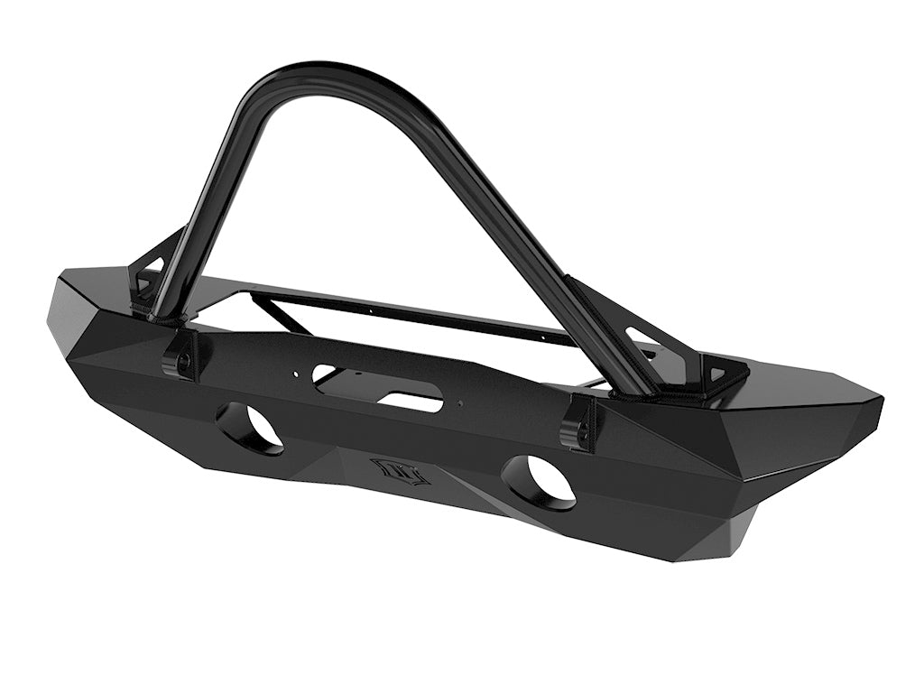 ICON Pro Series 07-18 JK Recessed Mid Width Winch Front Bumper w/Stinger & Tabs (25233)