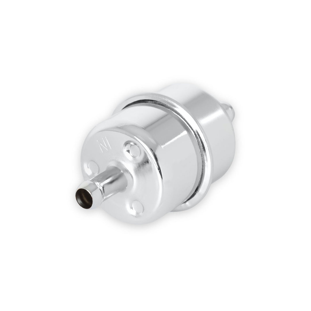 Mr. Gasket Chrome Fuel Filter - Fits 3/8 Inch Hose | SKU 9746