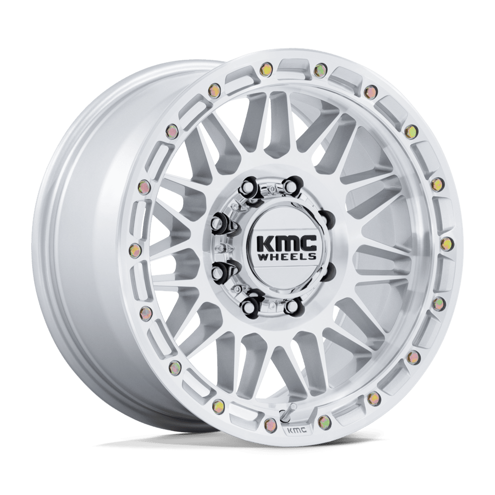 KMC KM555 Attack Wheel - Gloss Silver w/ Machined Face