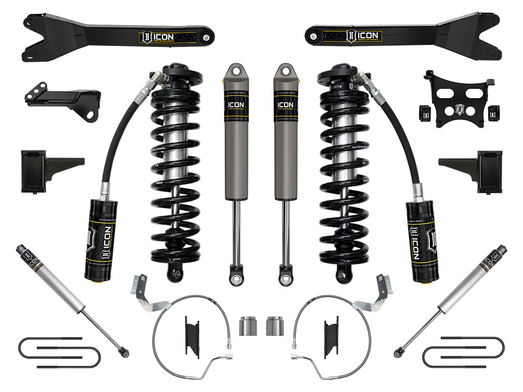 ICON 2023-2026 Ford F-250/350 Super Duty 4WD 4-5.5" Lift Stage 3 Coilover Conversion w/Radius Arms
