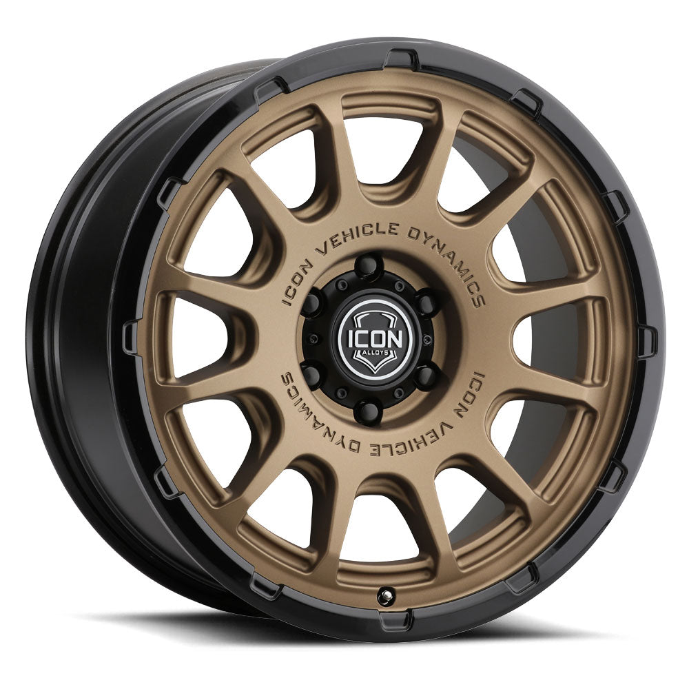ICON Alloys Rancho Satin Bronze w/ Gloss Black Lip 20x9 6x5.5 0mm Offset 5" BS