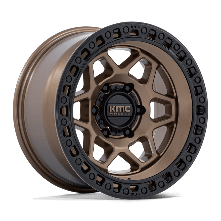 KMC KM553 Torx Wheel - Matte Bronze w/ Gloss Black Lip