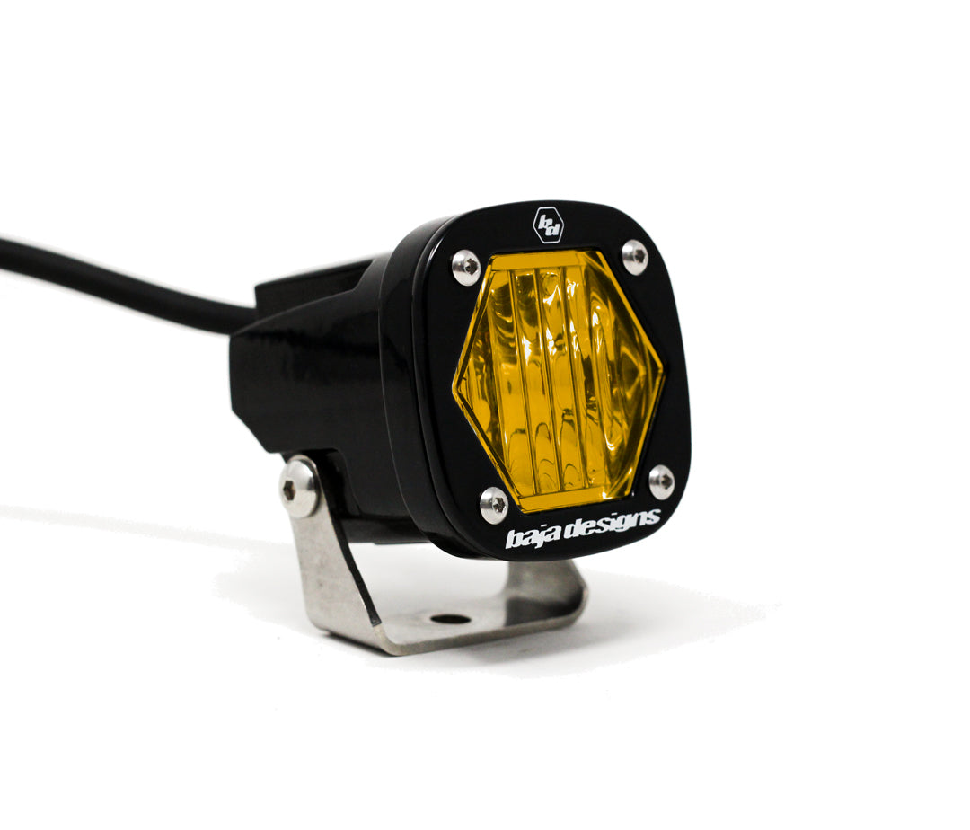 S1 Baja Amber Wide Cornering LED Light with Mounting Bracket Single Baja Designs 380015