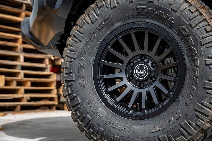 ICON Alloys Recon SLX Satin Black 17x8.5 5x5 -6mm Offset 4.5" BS (3617857345SB)