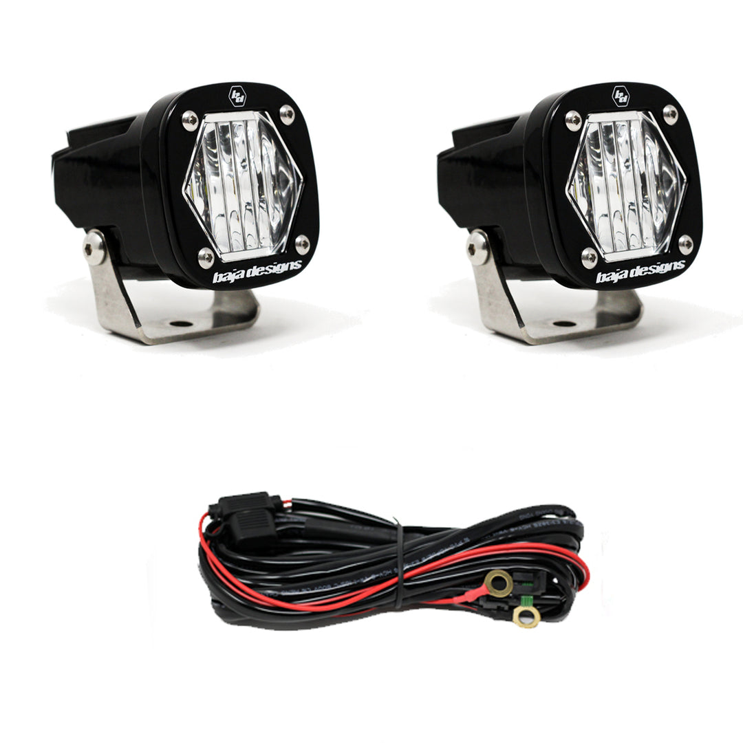 S1 Wide Cornering LED Light with Mounting Bracket Pair Baja Designs 387805