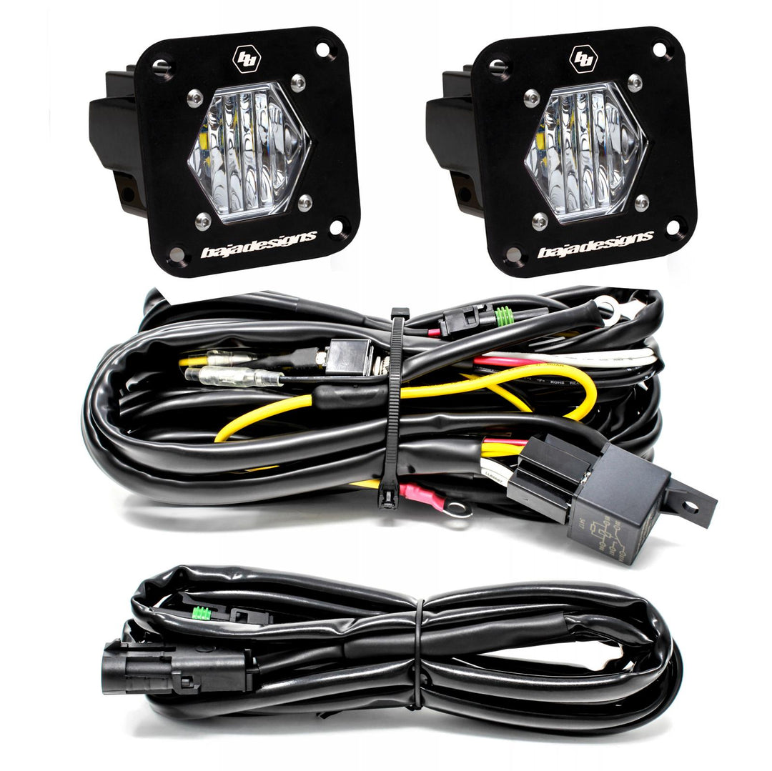 LED Light Pods S1 Pair Wide Cornering LED Flush Mount Backup Kit Baja Designs 387808