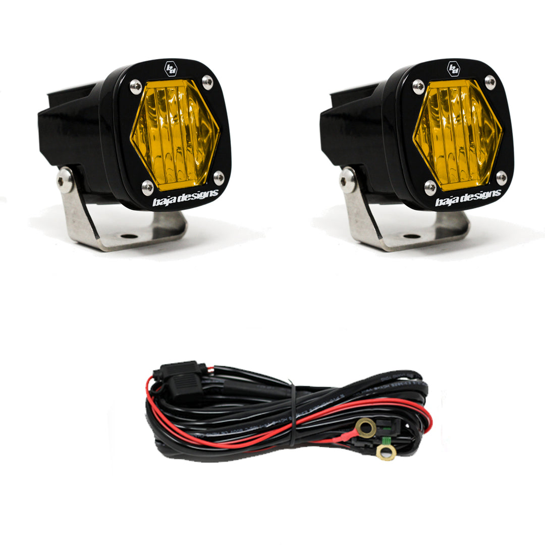 S1 Baja Amber Wide Cornering LED Light with Mounting Bracket Pair 387815