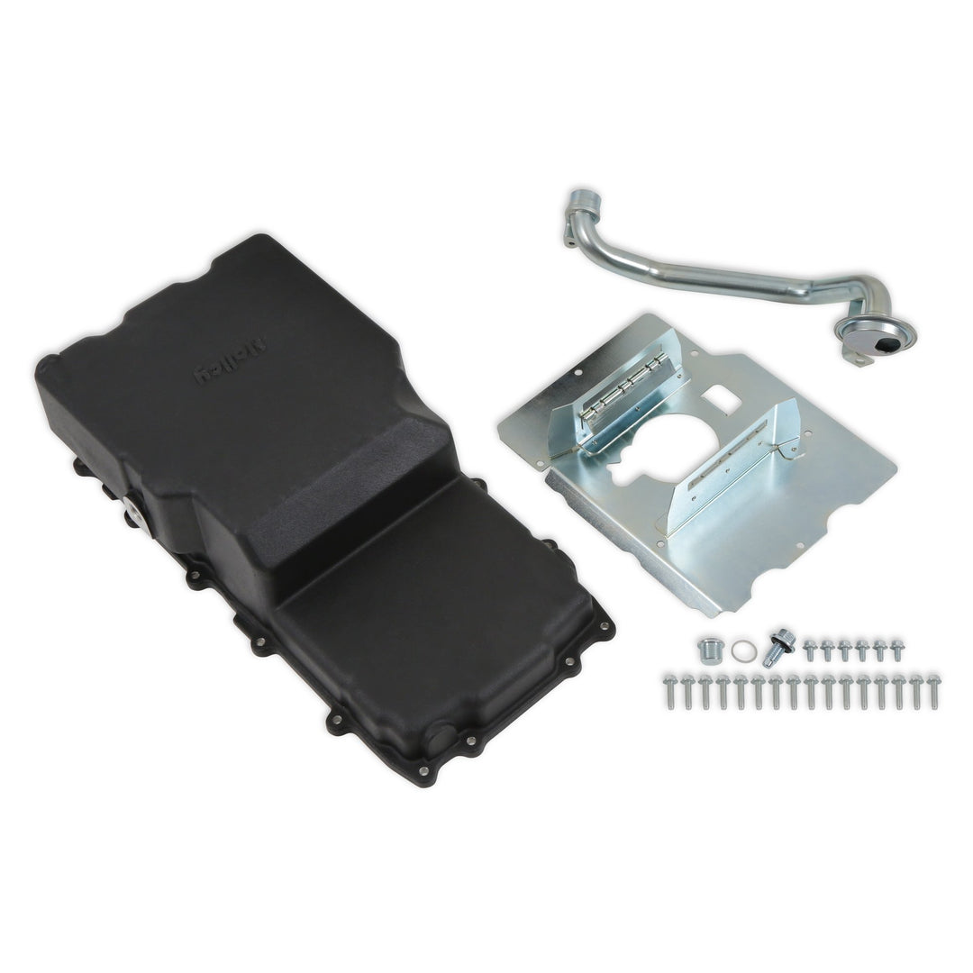 Holley Cast Aluminum Rear Sump Oil Pan - Ford Coyote Swap - Black | SKU 302-80BK