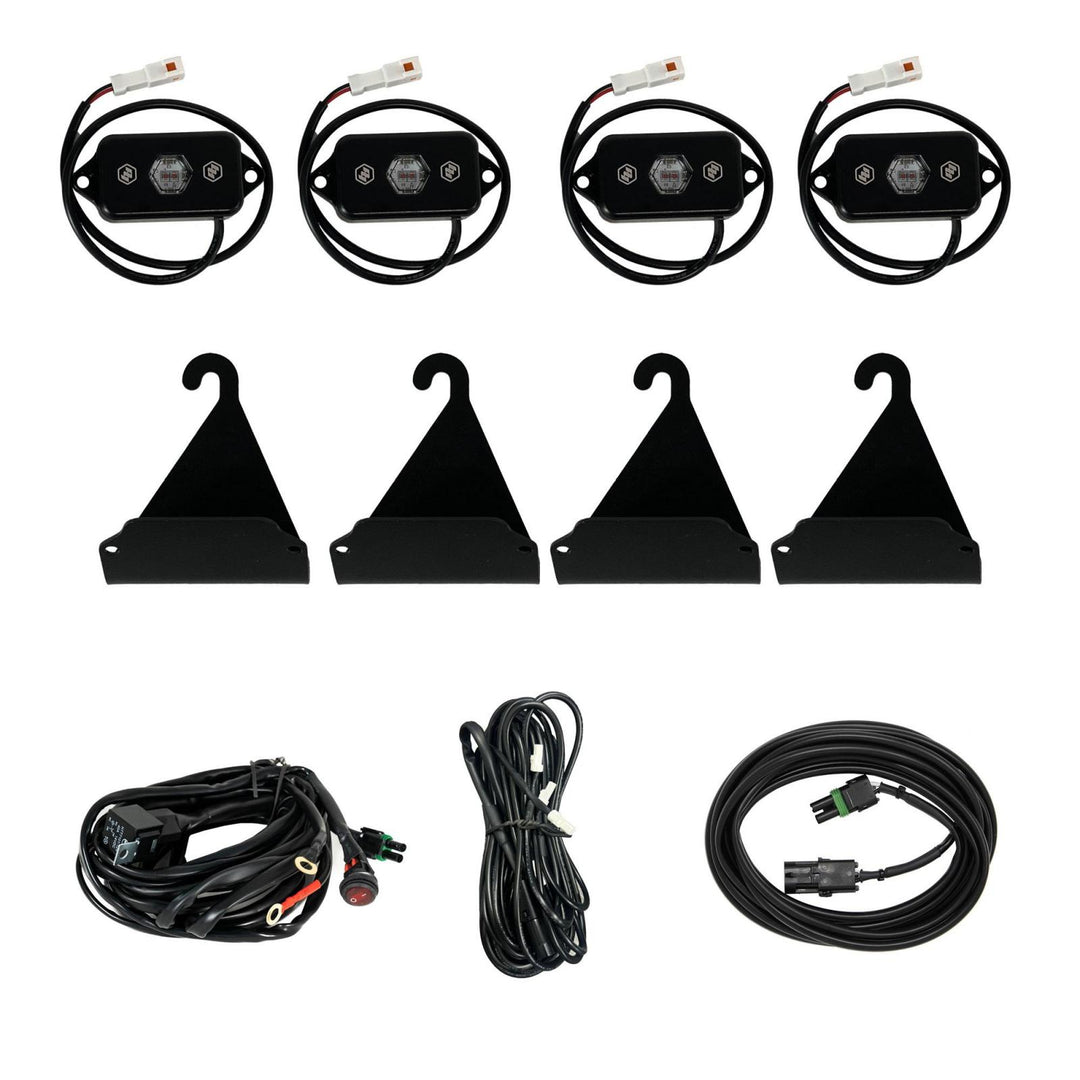 Bed Rail Cargo Light Kit Red For 05-25 Toyota Tacoma 07-25 Toyota Tundra Baja Designs 398062