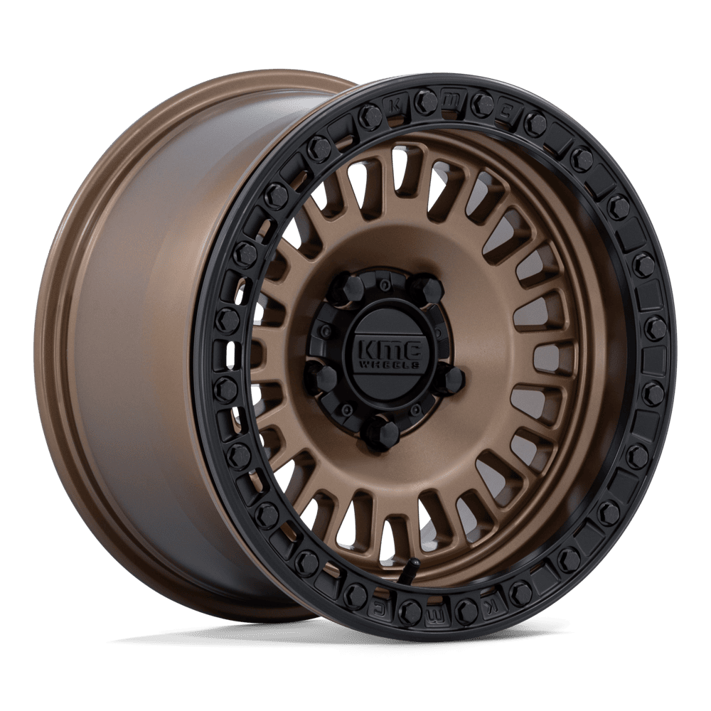 KMC KS242 Aztec UTV Beadlock Wheel - Matte Bronze w/ Matte Black Ring