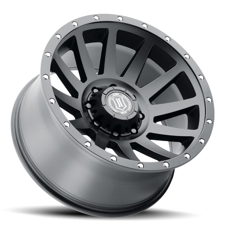 ICON Alloys Compression Satin Black 20x10 8x6.5 -19mm Offset 4.75" BS (2020108047SB)