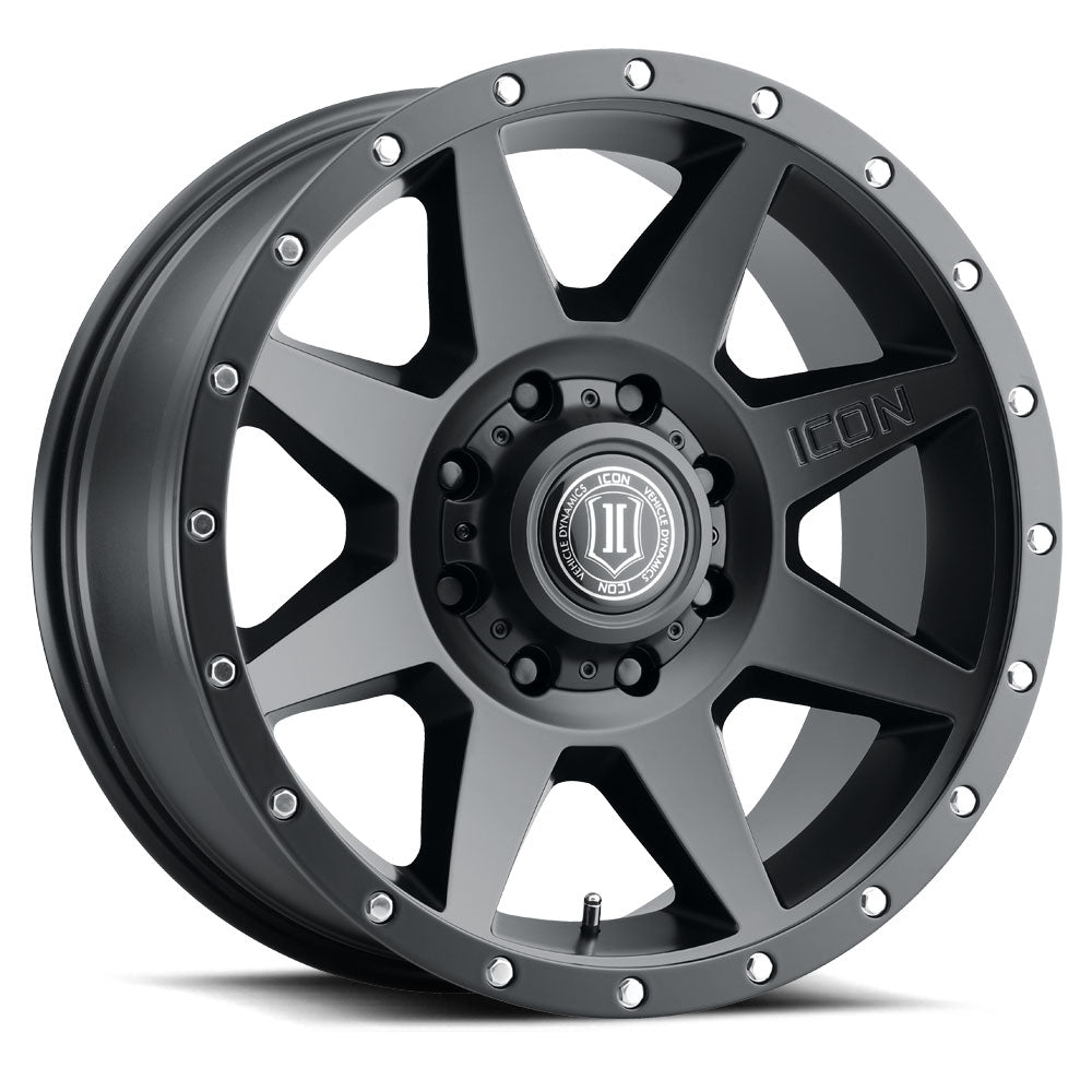 ICON Alloys Rebound Satin Black 20x9 8x6.5 12mm Offset 5.5" BS (1820908055SB)