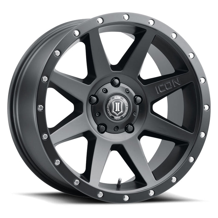ICON Alloys Rebound Satin Black 20x9 6x5.5 0mm Offset 5" BS (1820908350SB)